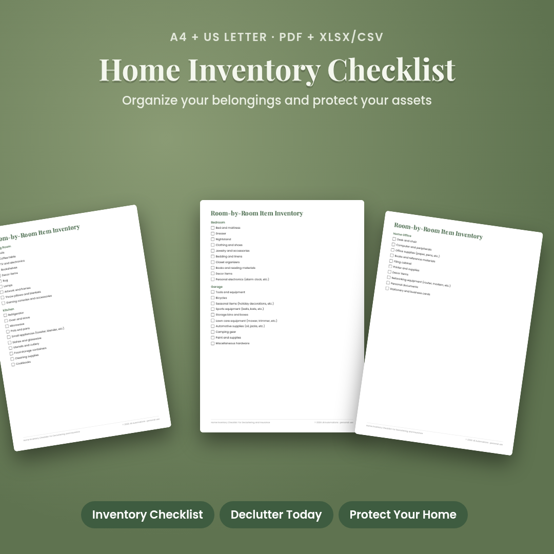 Home Inventory Checklist: For Decluttering and Insurance