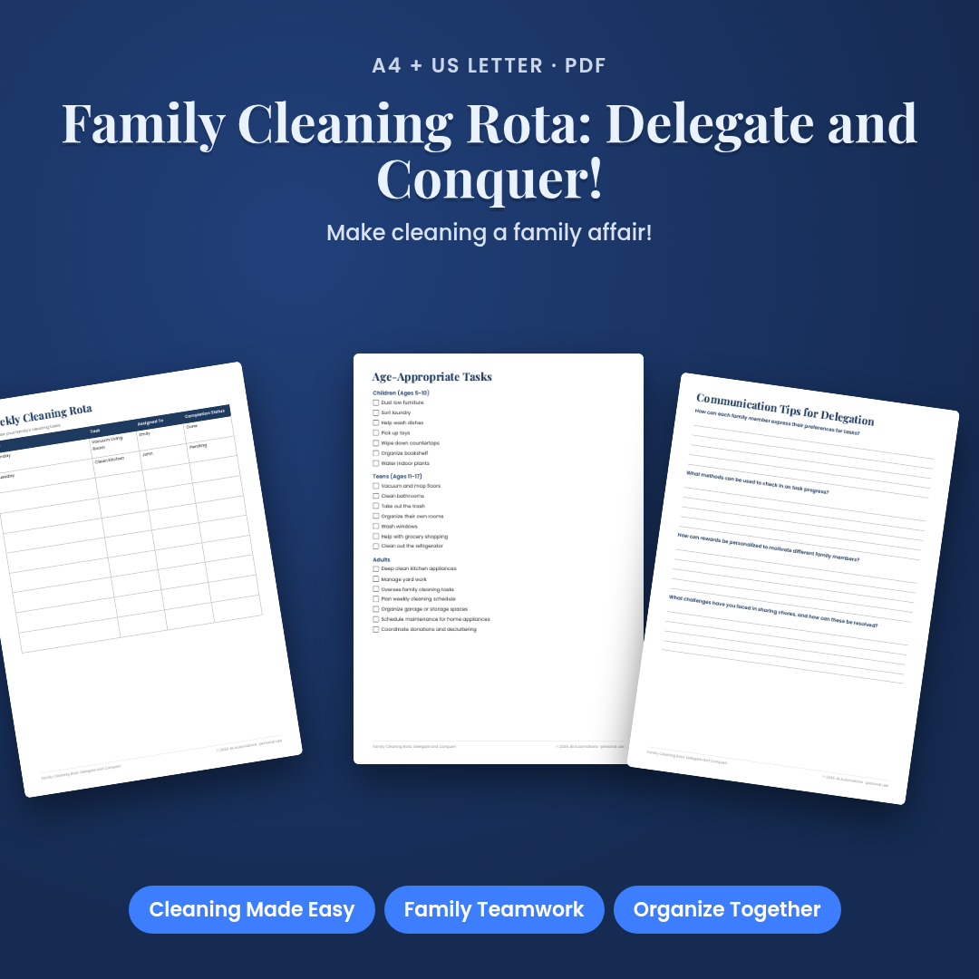 Family Cleaning Rota: Delegate and Conquer!