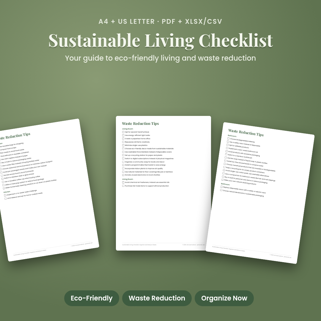 Sustainable Living Checklist: Organize and Reduce Waste