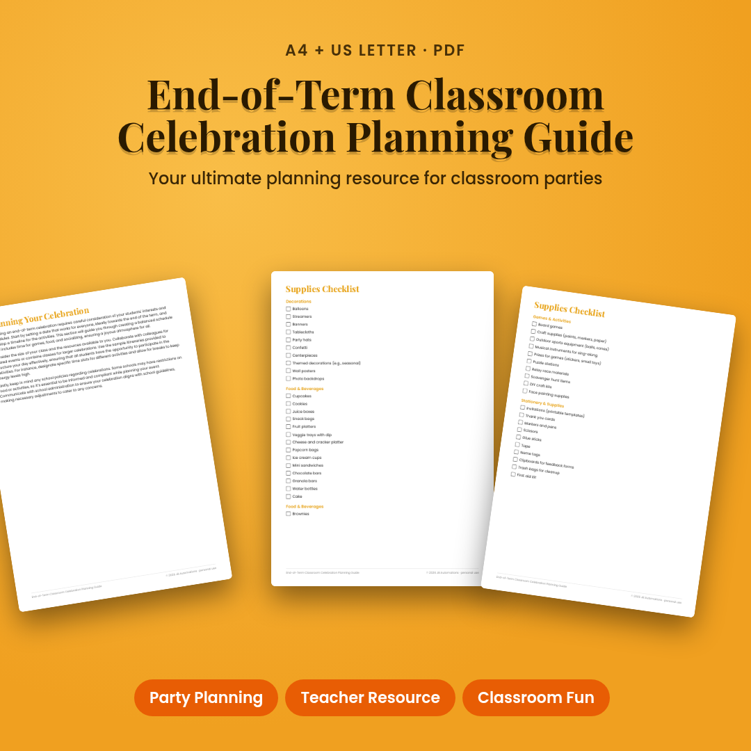 End-of-Term Classroom Celebration Planning Guide