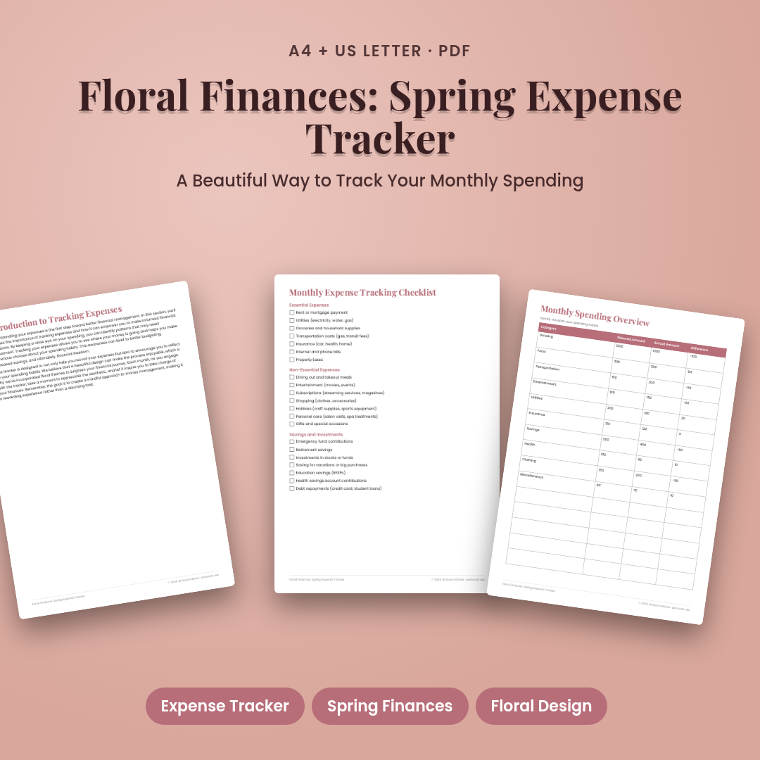 Floral Finances: Spring Expense Tracker