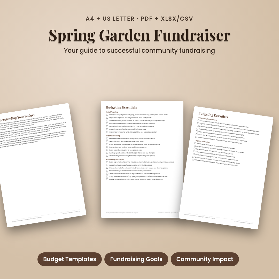 Spring Garden Fundraiser: Budgeting for Community Projects