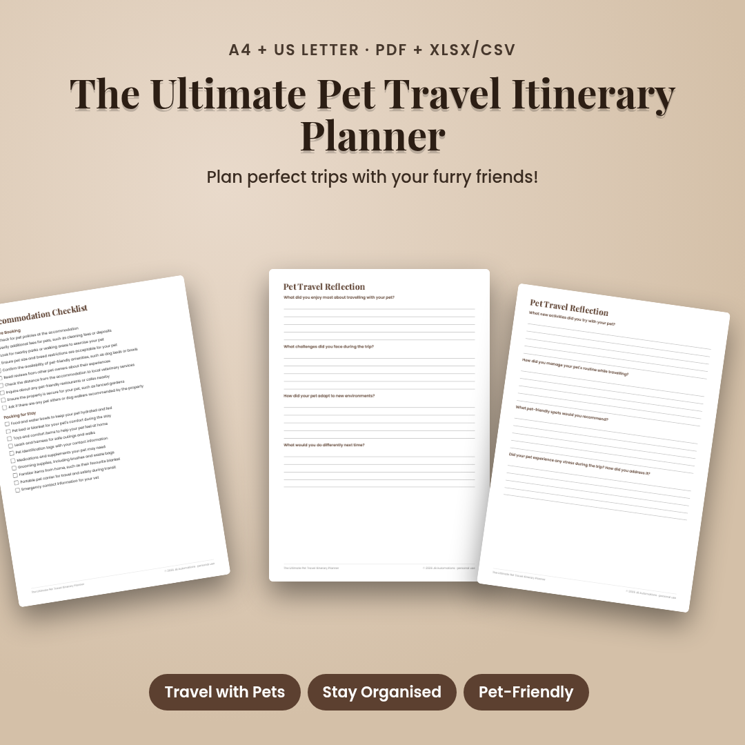 The Ultimate Pet Travel Itinerary Planner
