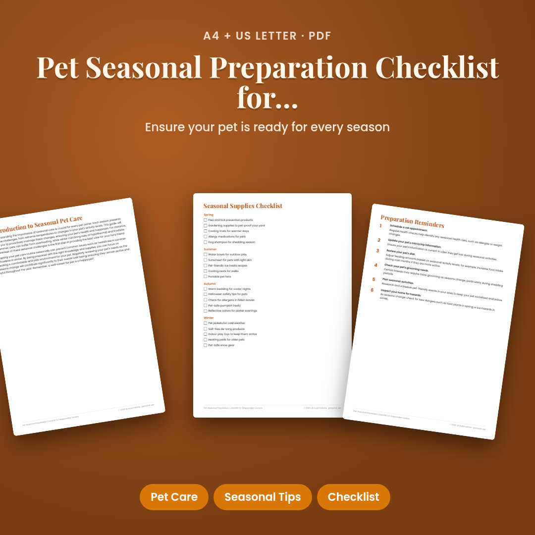 Pet Seasonal Preparation Checklist for Responsible Owners