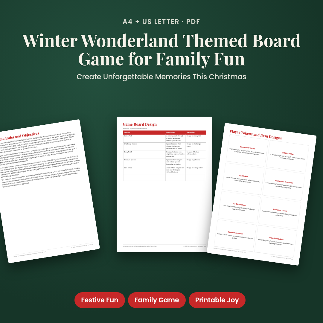 Winter Wonderland Themed Board Game for Family Fun