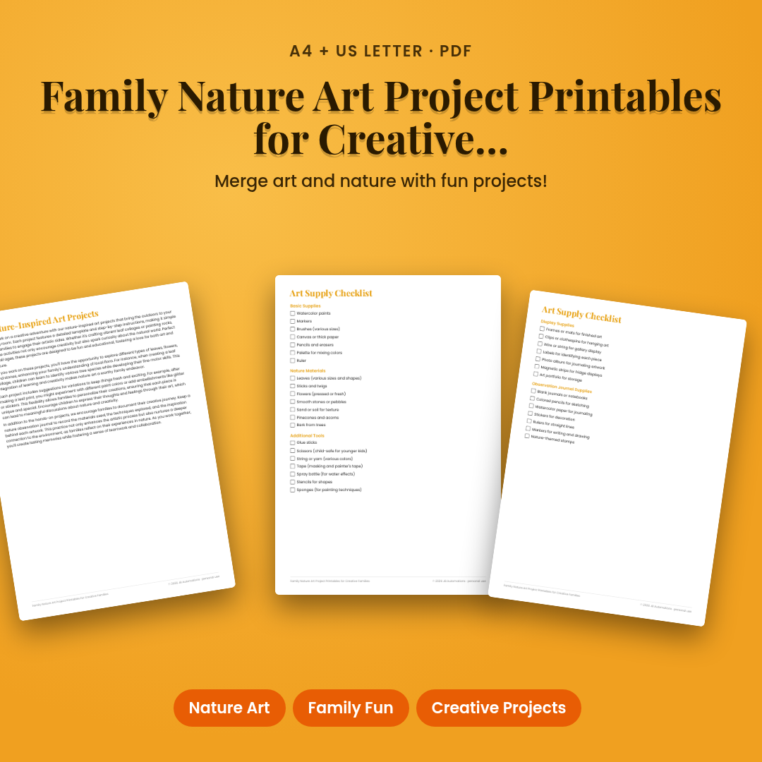 Family Nature Art Project Printables for Creative Families