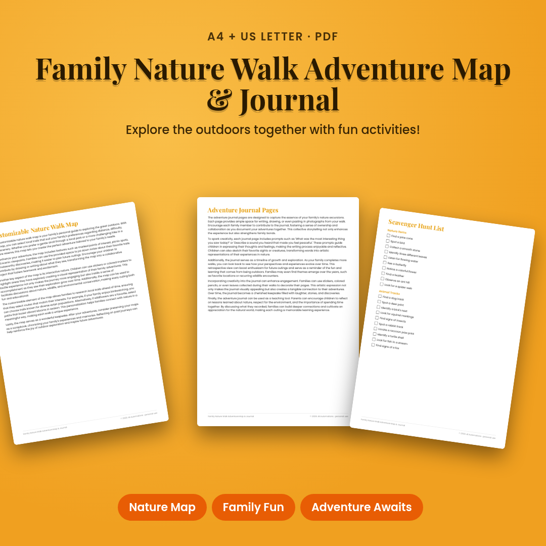 Family Nature Walk Adventure Map & Journal