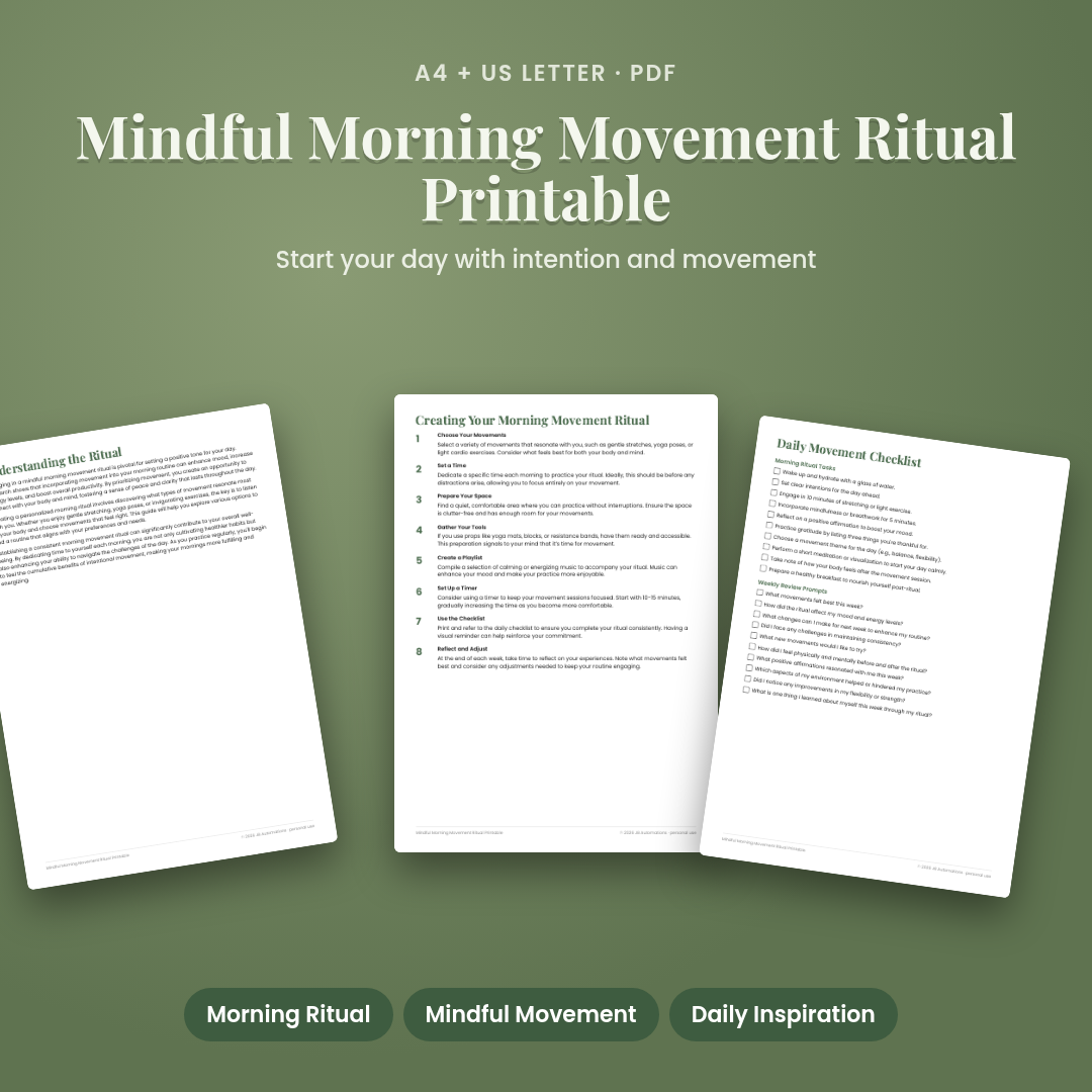 Mindful Morning Movement Ritual Printable