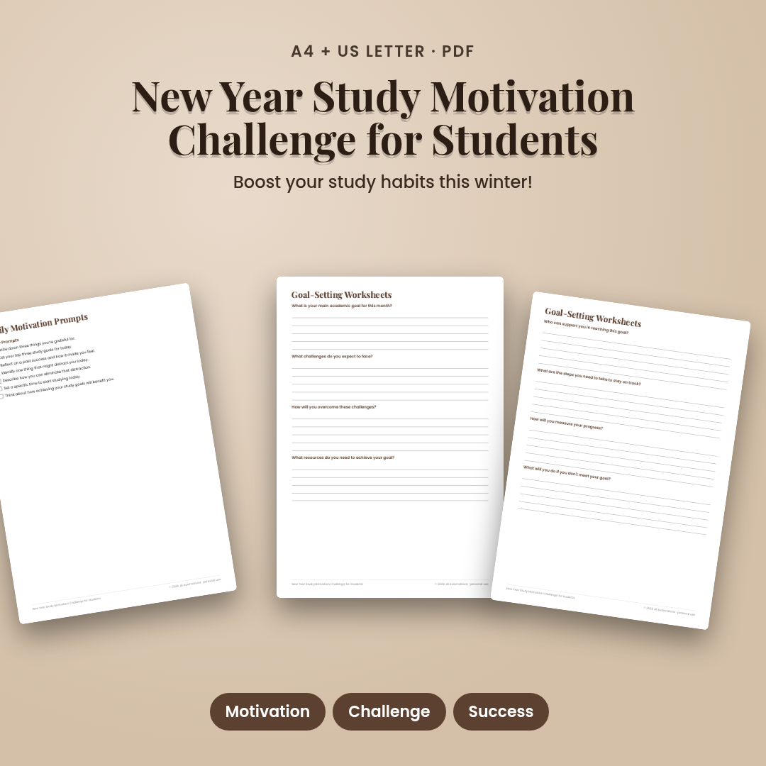 New Year Study Motivation Challenge for Students