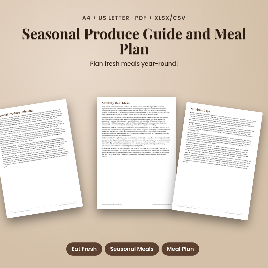 Seasonal Produce Guide and Meal Plan