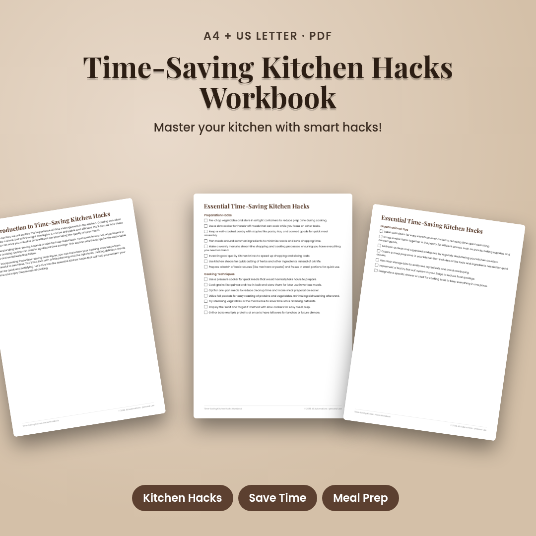 Time-Saving Kitchen Hacks Workbook