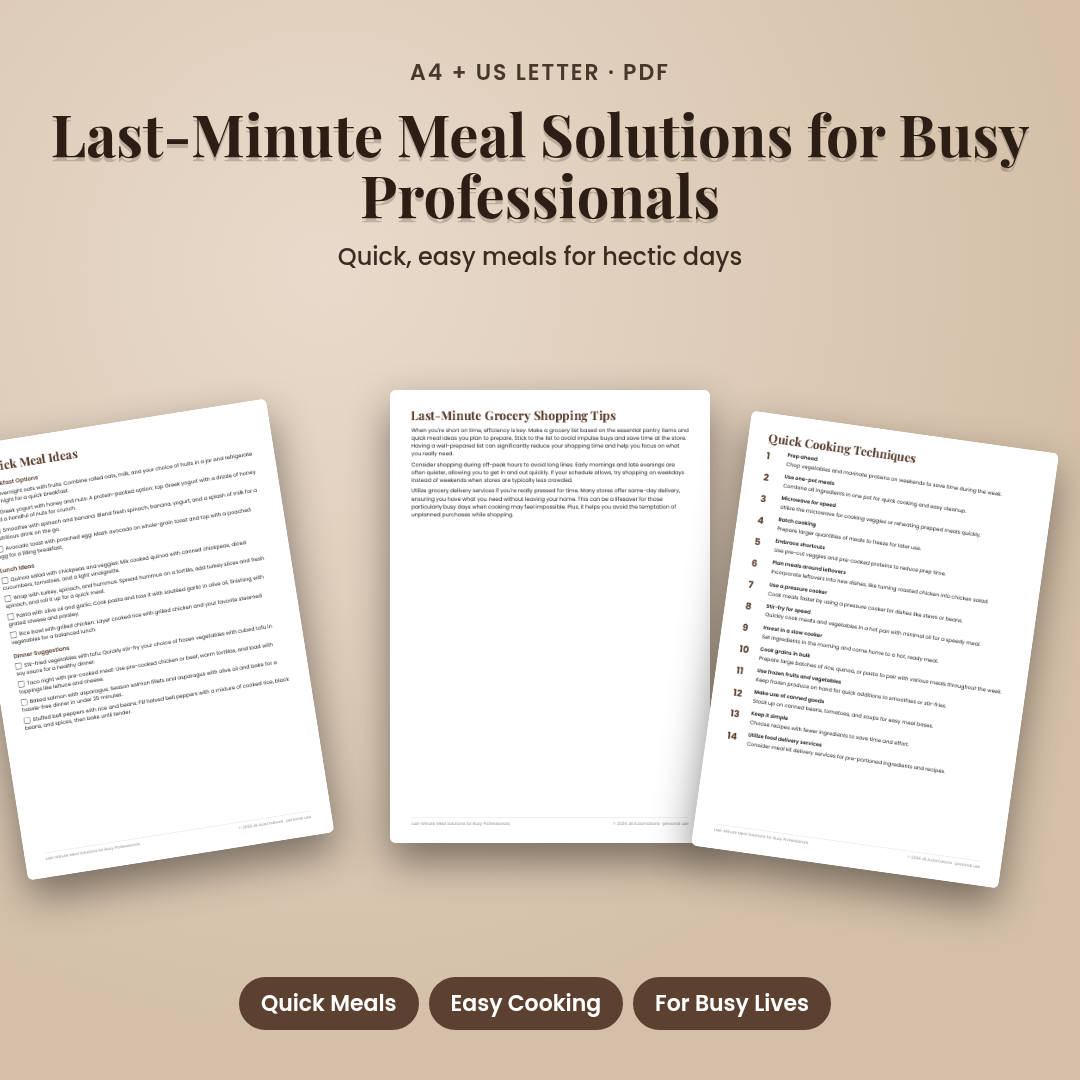 Last-Minute Meal Solutions for Busy Professionals