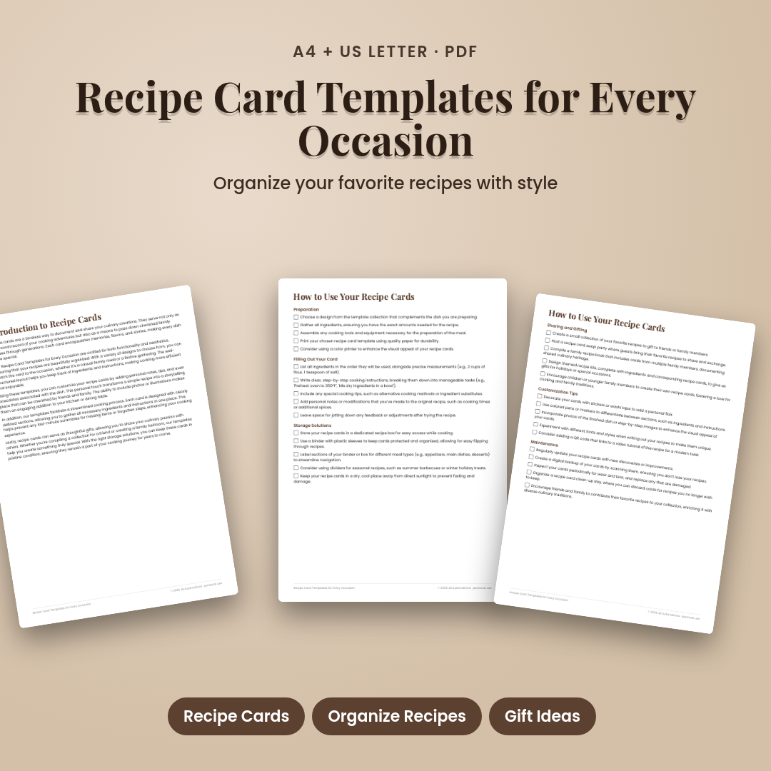 Recipe Card Templates for Every Occasion