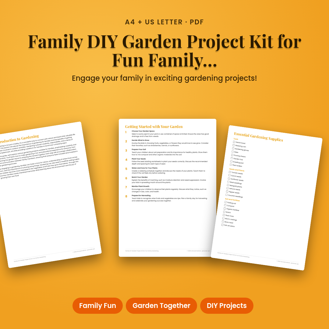 Family DIY Garden Project Kit for Fun Family Gardening