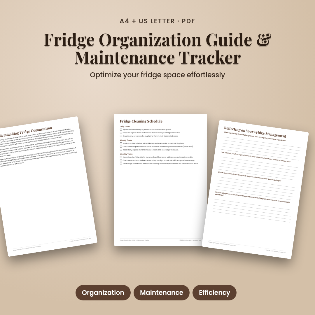 Fridge Organization Guide &amp; Maintenance Tracker