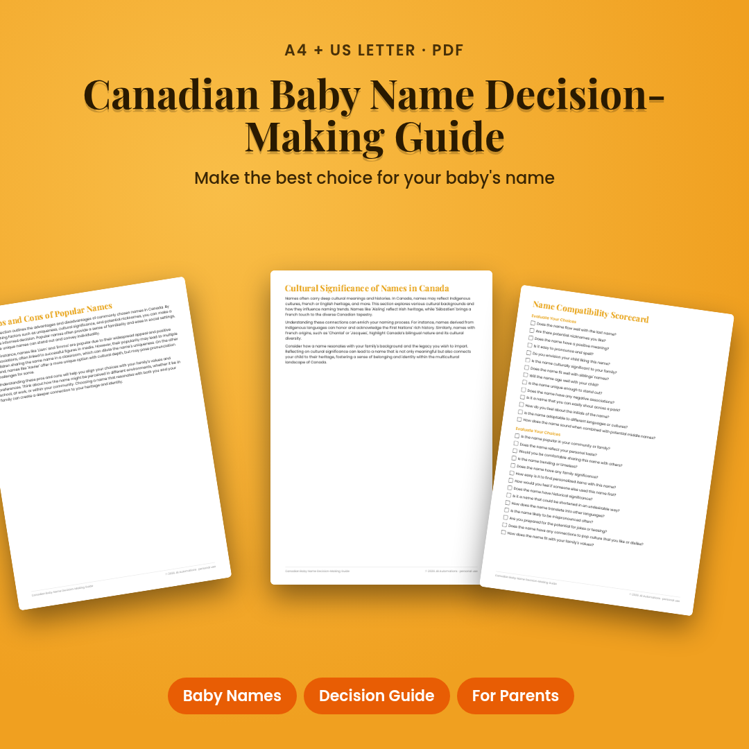 Canadian Baby Name Decision-Making Guide