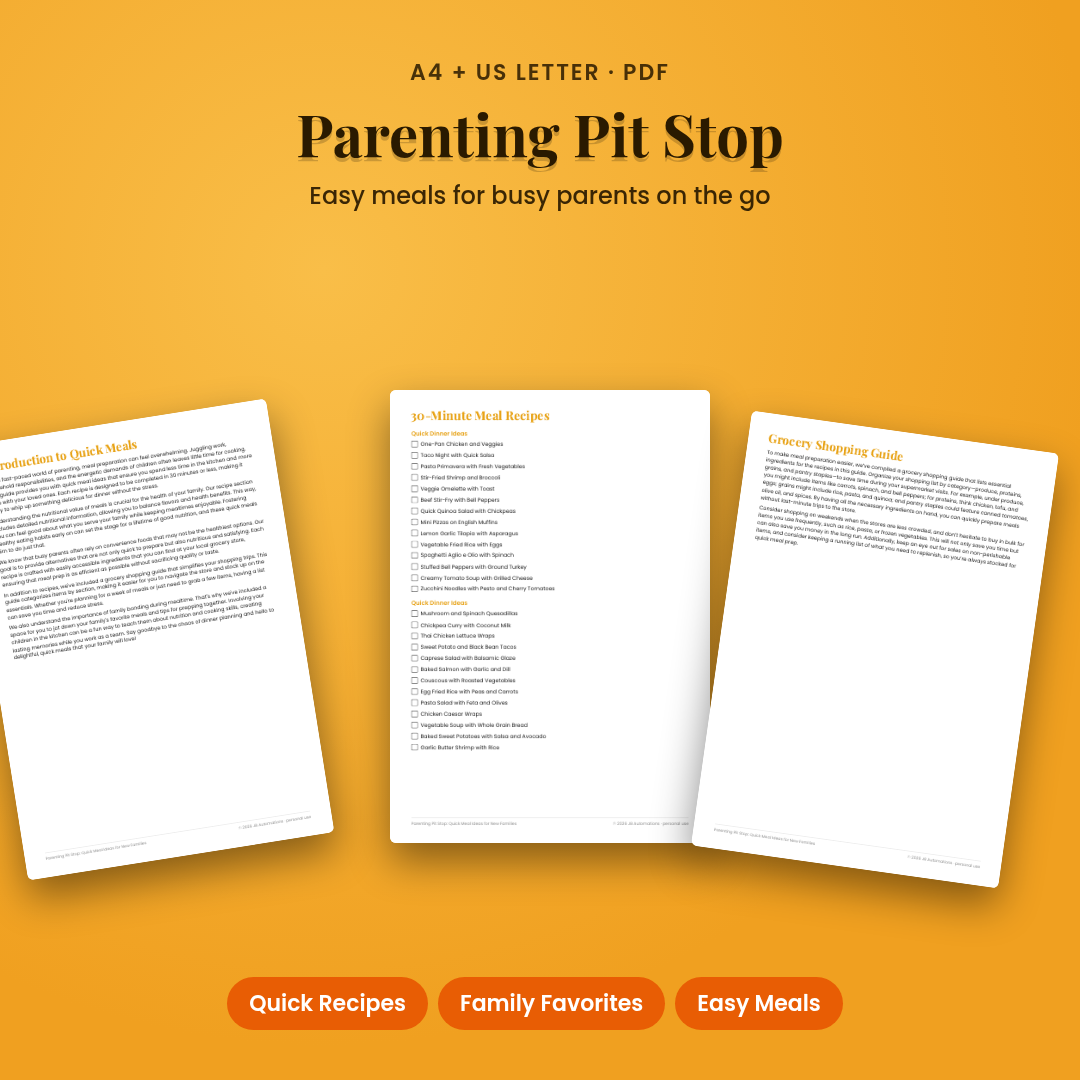 Parenting Pit Stop: Quick Meal Ideas for New Families