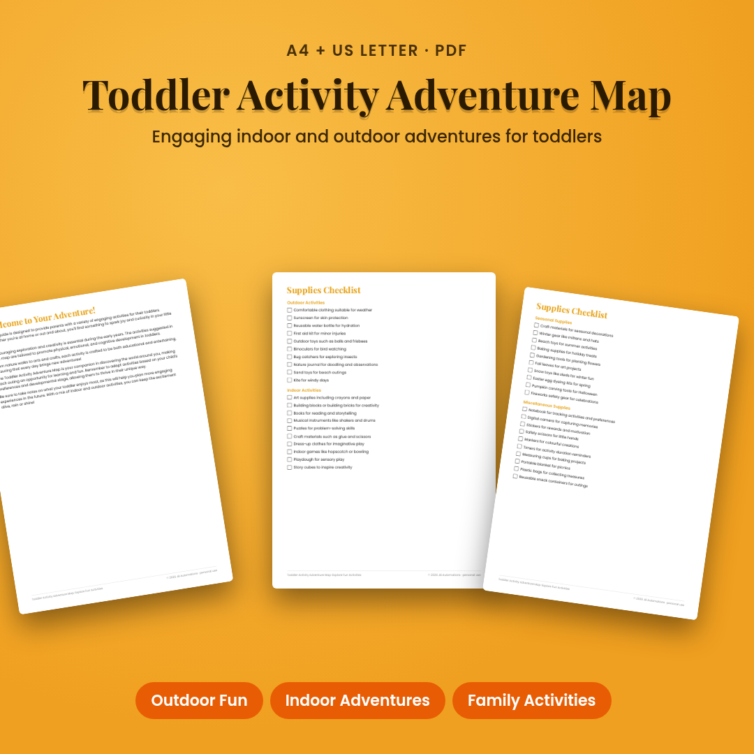 Toddler Activity Adventure Map: Explore Fun Activities