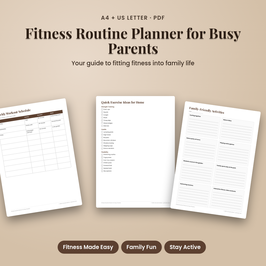 Fitness Routine Planner for Busy Parents