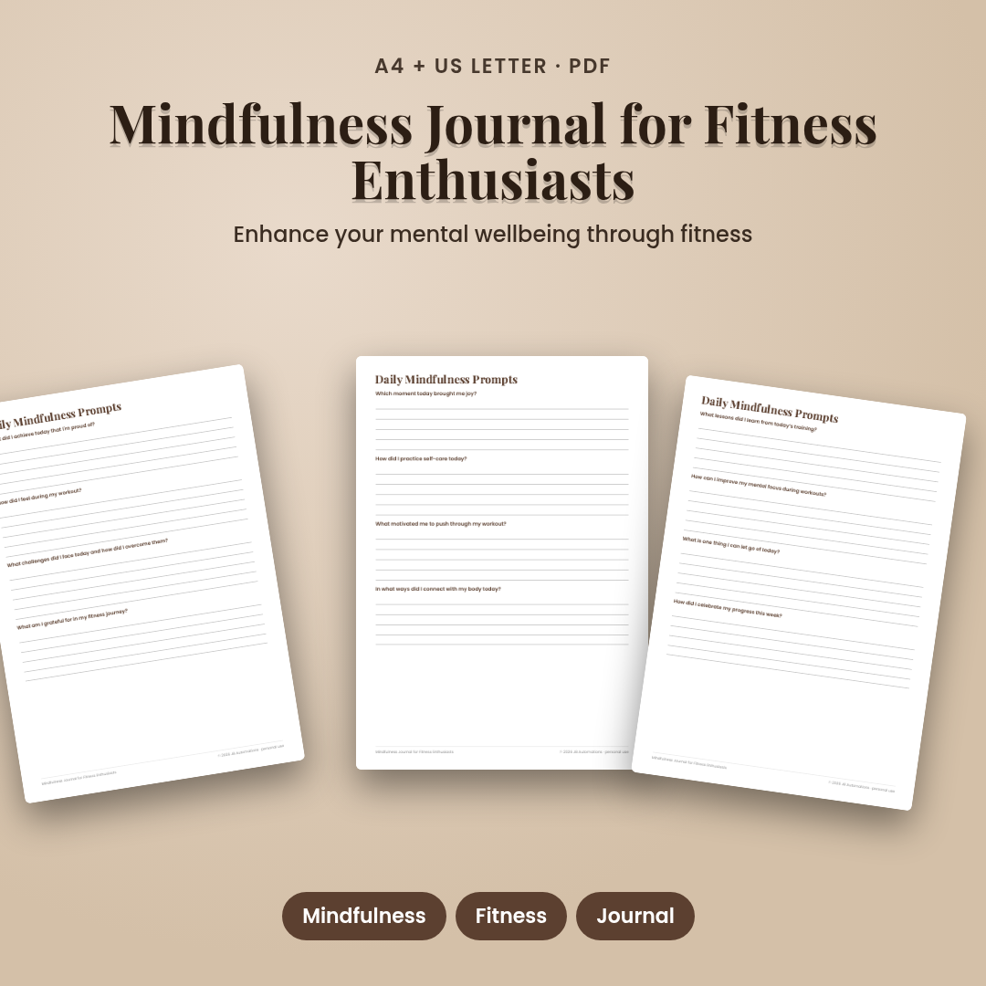 Mindfulness Journal for Fitness Enthusiasts