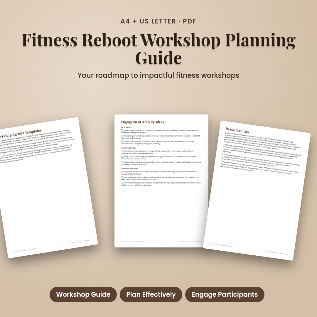 Fitness Reboot Workshop Planning Guide