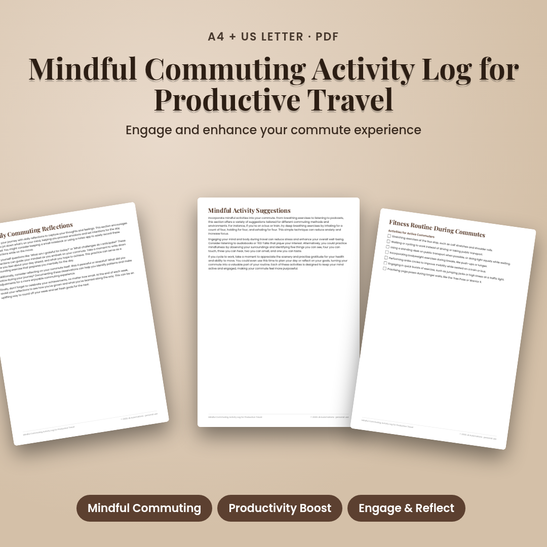 Mindful Commuting Activity Log for Productive Travel