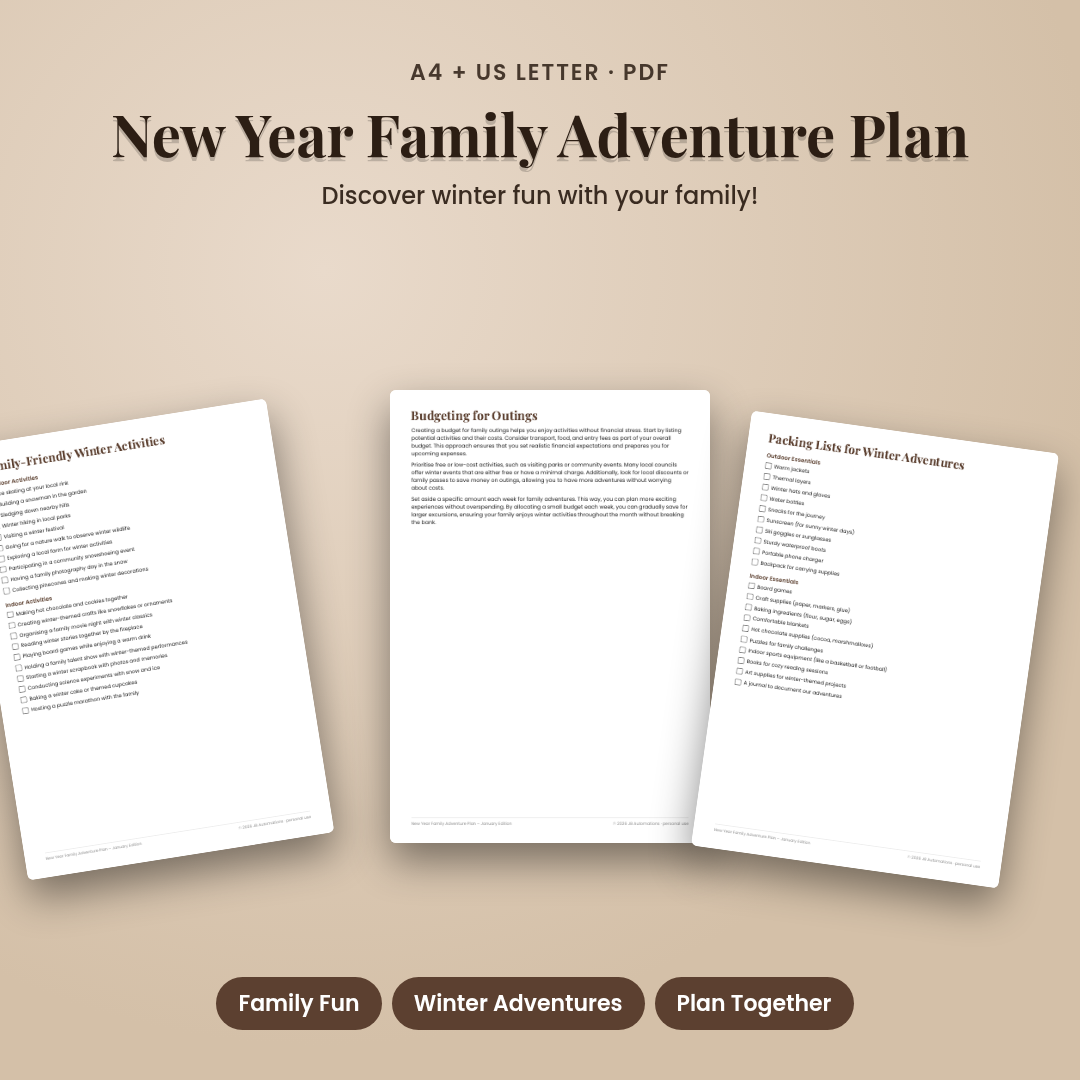 New Year Family Adventure Plan – January Edition