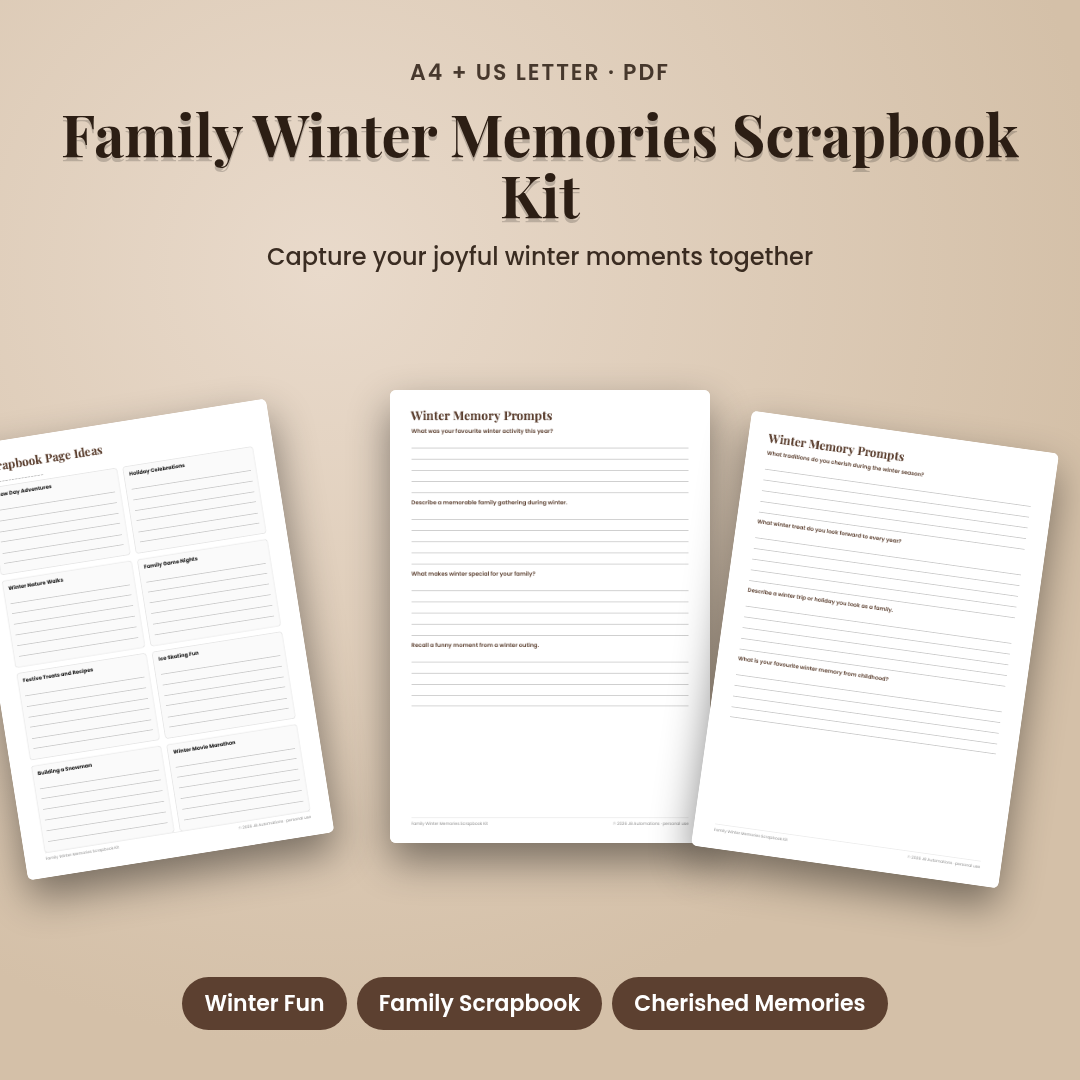 Family Winter Memories Scrapbook Kit
