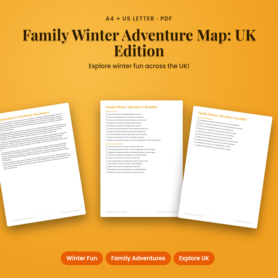 Family Winter Adventure Map: UK Edition