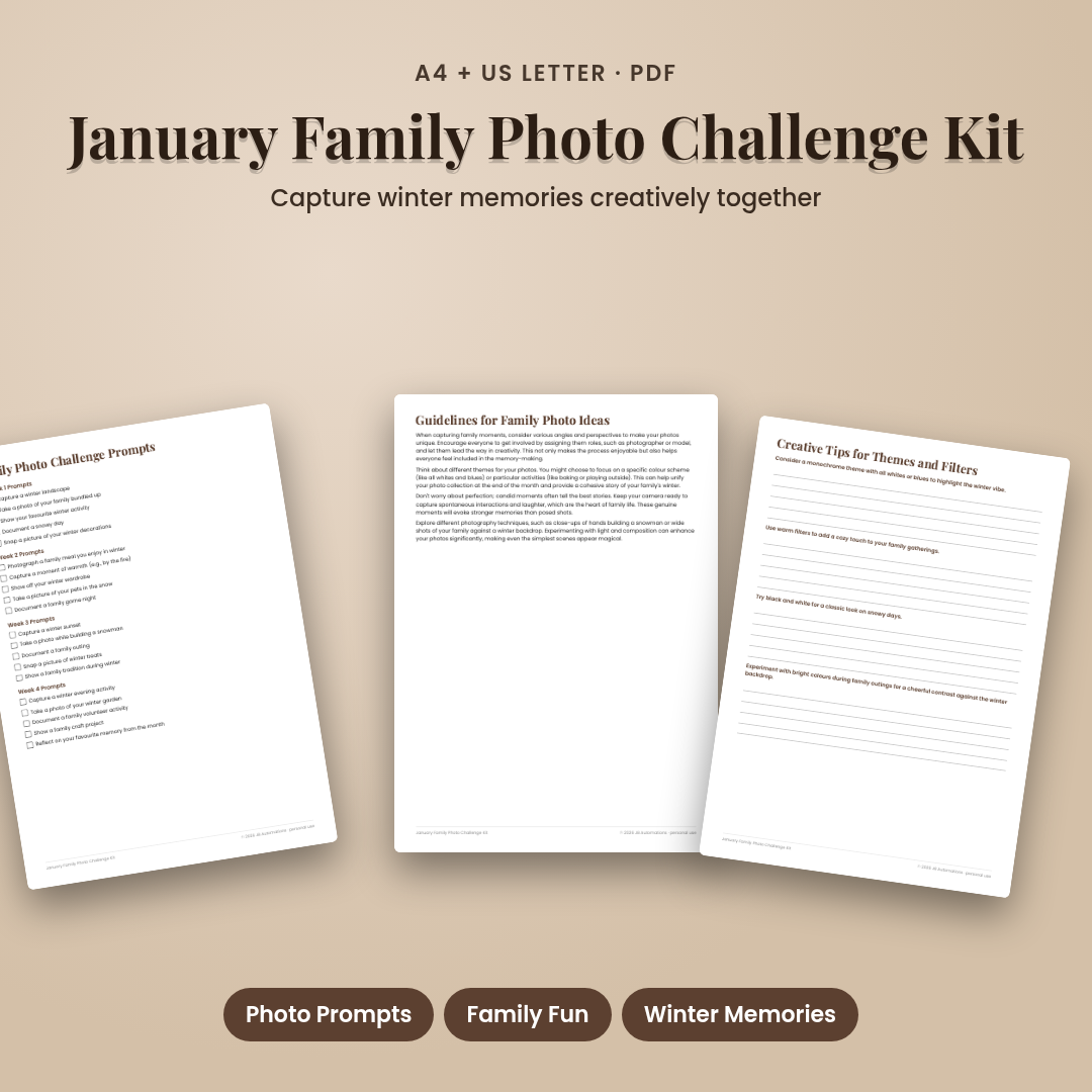 January Family Photo Challenge Kit