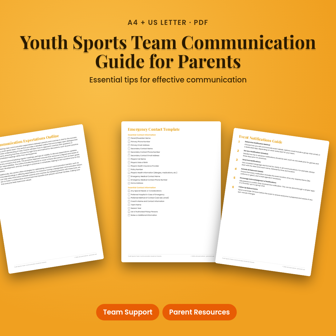 Youth Sports Team Communication Guide for Parents