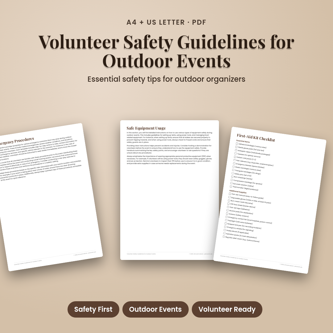 Volunteer Safety Guidelines for Outdoor Events