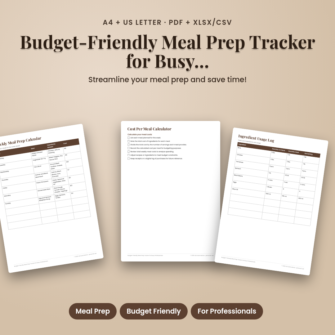Budget-Friendly Meal Prep Tracker for Busy Professionals