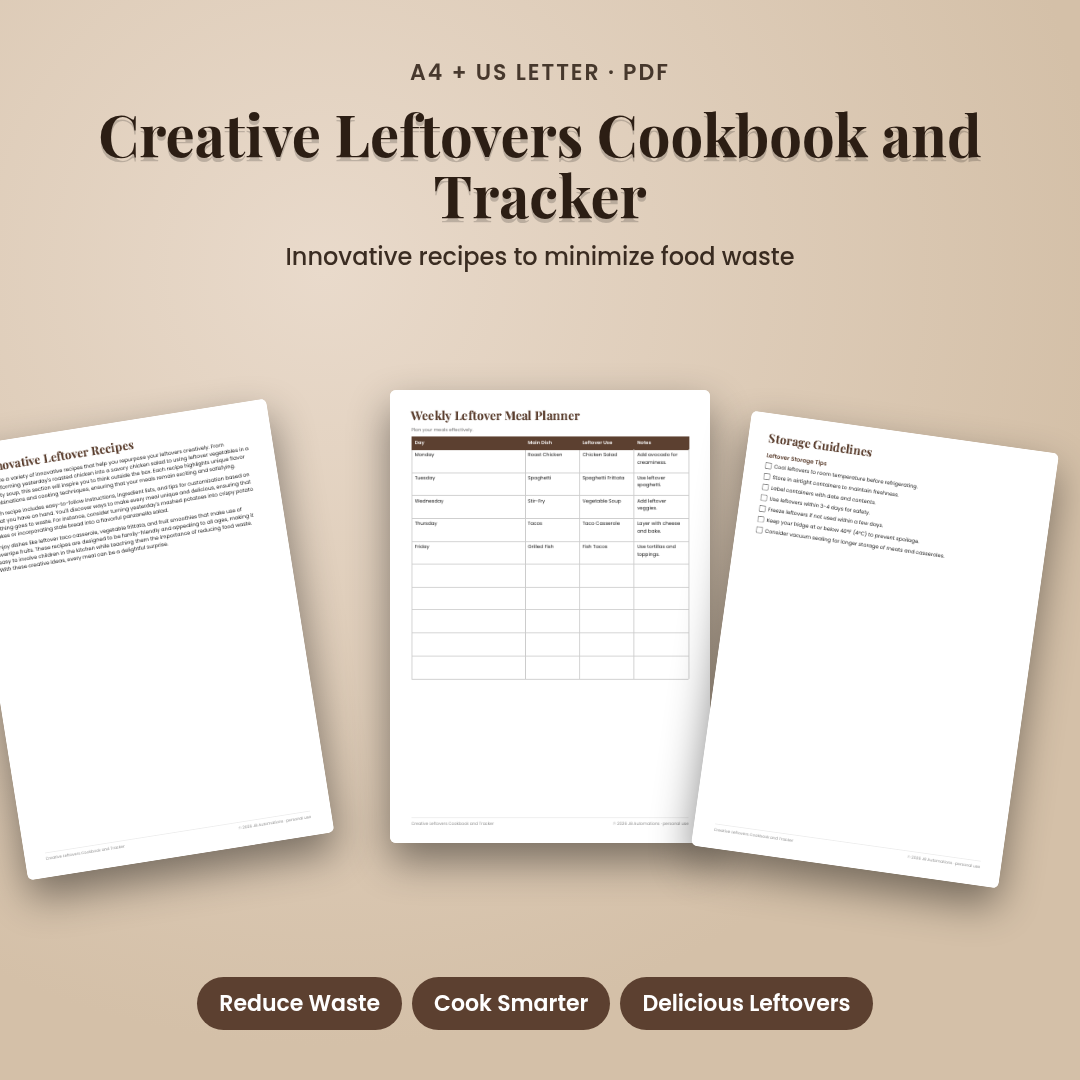 Creative Leftovers Cookbook and Tracker
