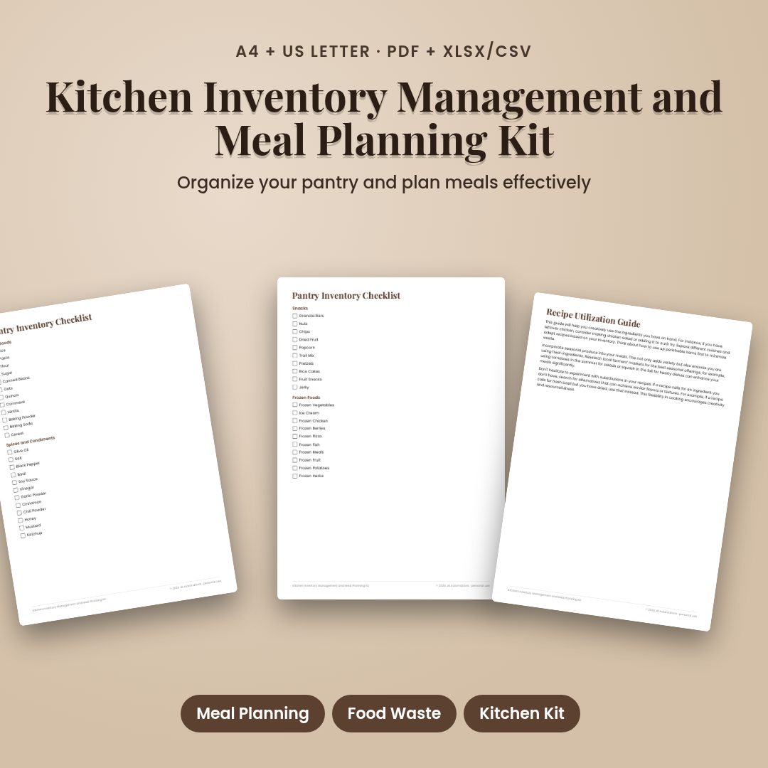 Kitchen Inventory Management and Meal Planning Kit