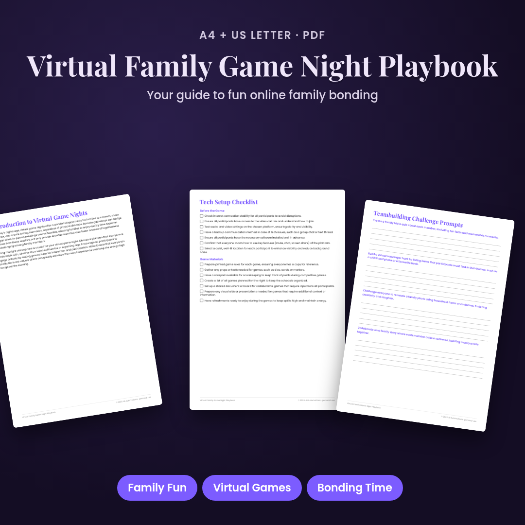 Virtual Family Game Night Playbook