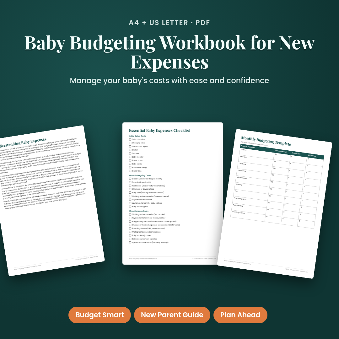 Baby Budgeting Workbook for New Expenses