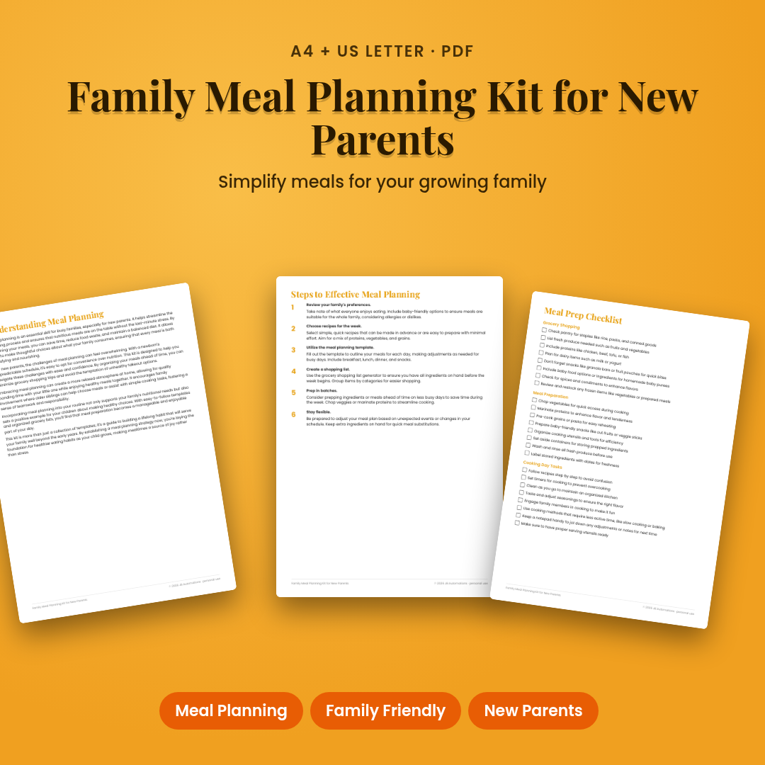 Family Meal Planning Kit for New Parents