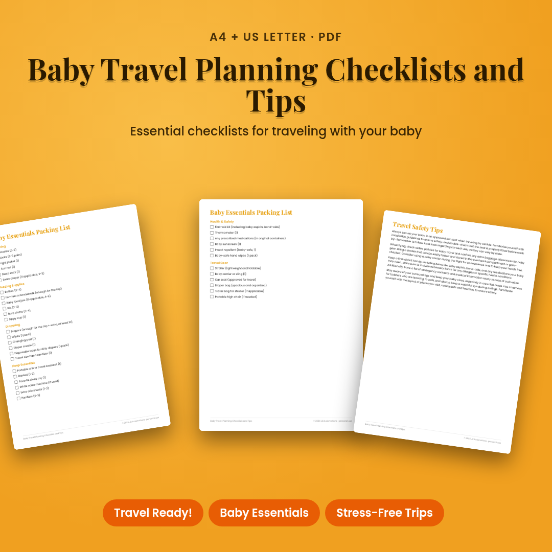 Baby Travel Planning Checklists and Tips