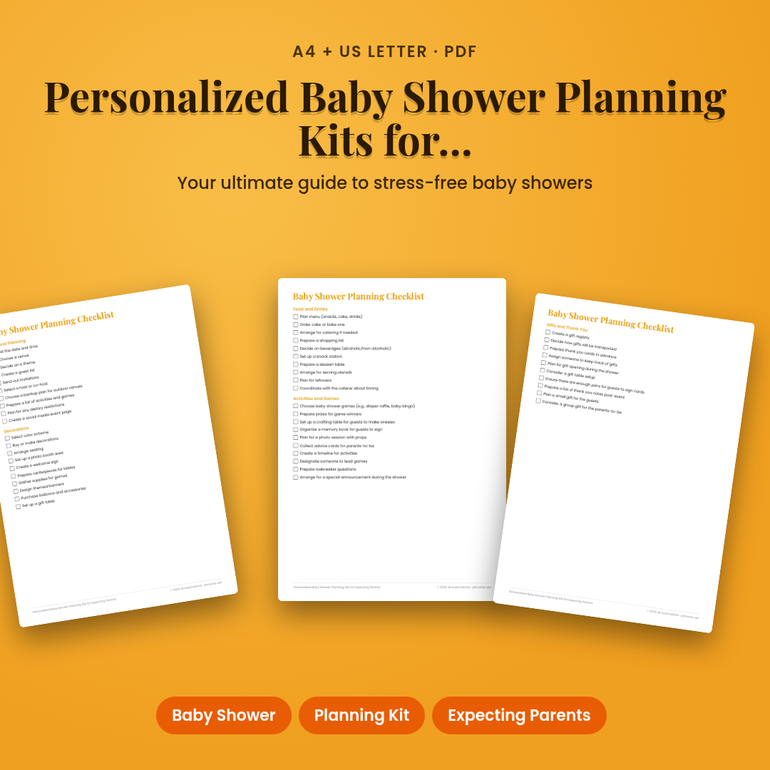 Personalized Baby Shower Planning Kits for Expecting Parents