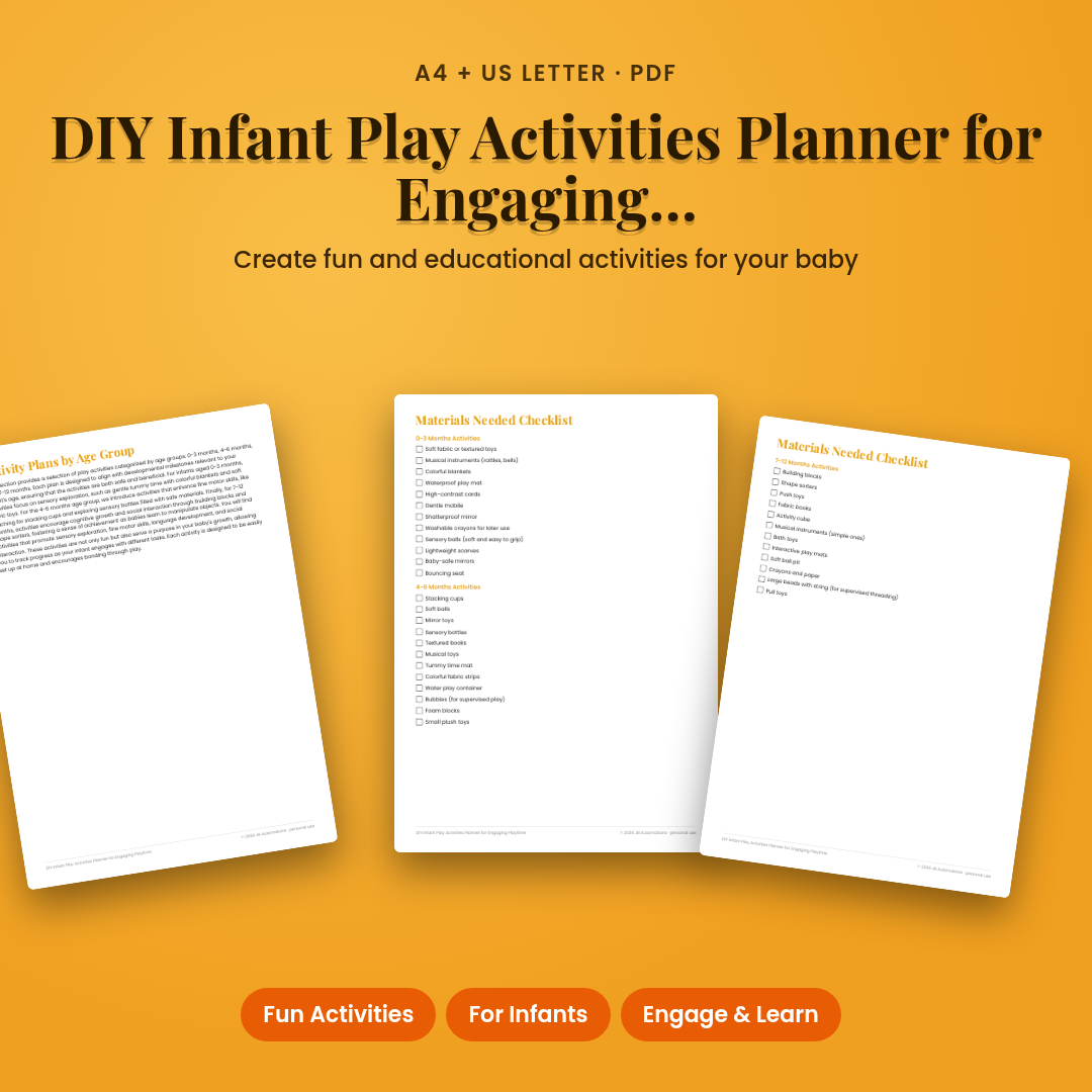 DIY Infant Play Activities Planner for Engaging Playtime