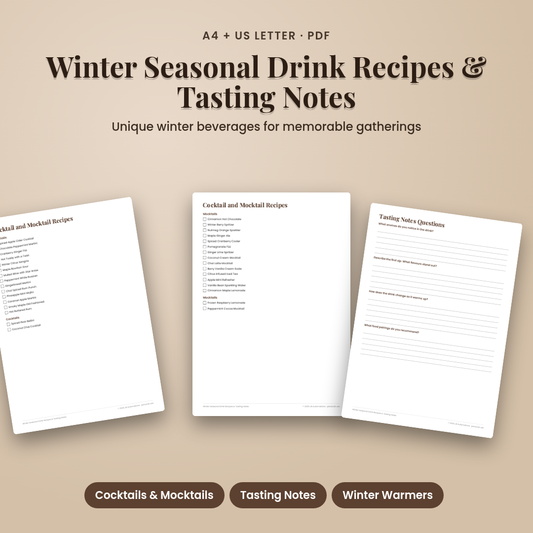 Winter Seasonal Drink Recipes &amp; Tasting Notes