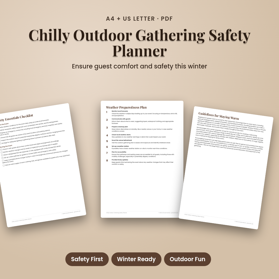 Chilly Outdoor Gathering Safety Planner