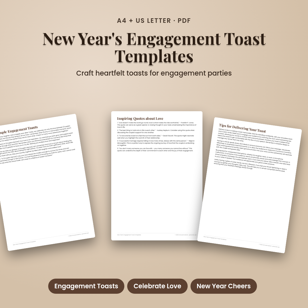 New Year's Engagement Toast Templates
