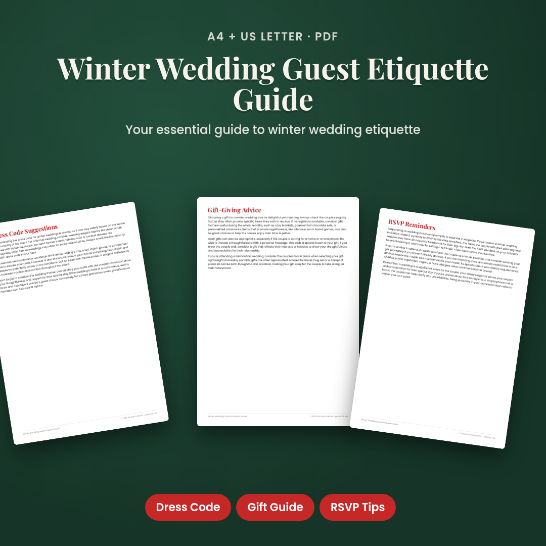 Winter Wedding Guest Etiquette Guide