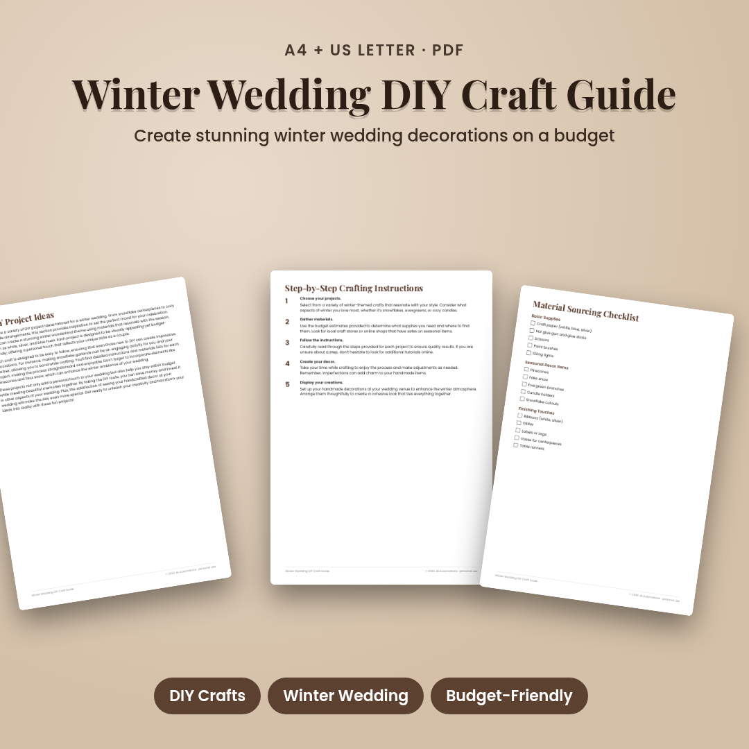 Winter Wedding DIY Craft Guide