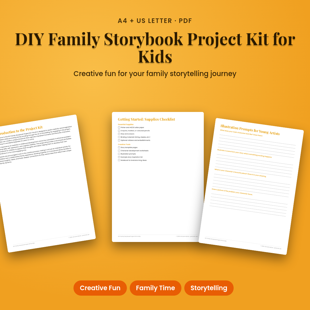 DIY Family Storybook Project Kit for Kids