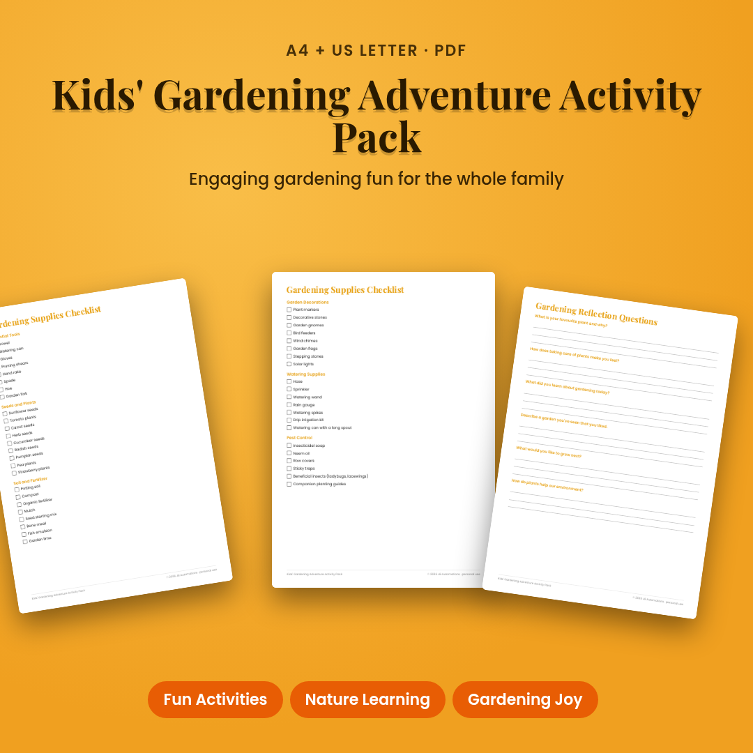 Kids' Gardening Adventure Activity Pack