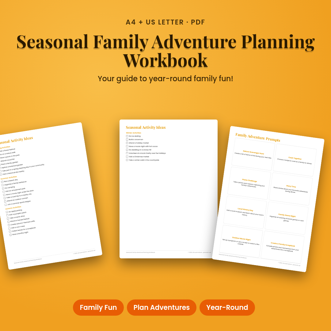 Seasonal Family Adventure Planning Workbook