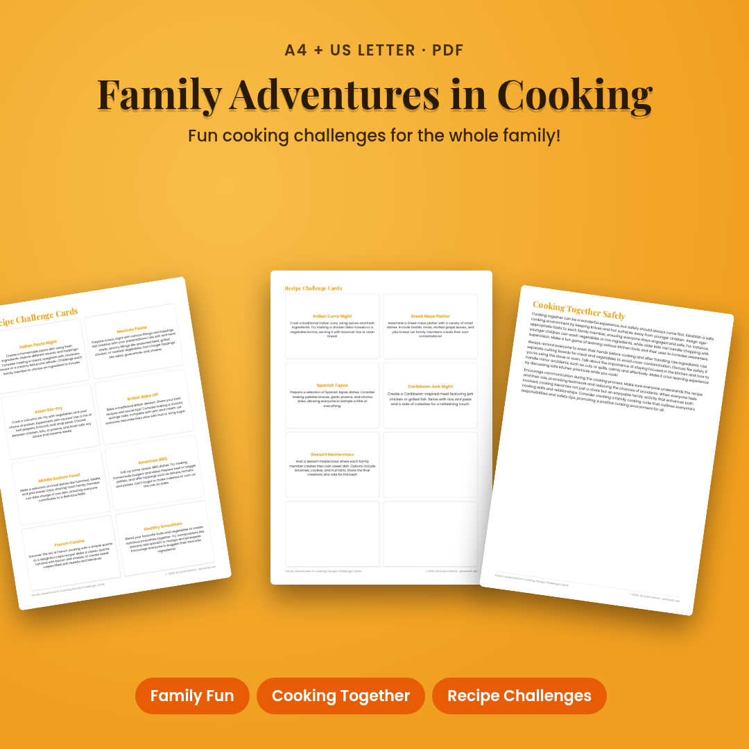 Family Adventures in Cooking: Recipe Challenge Cards
